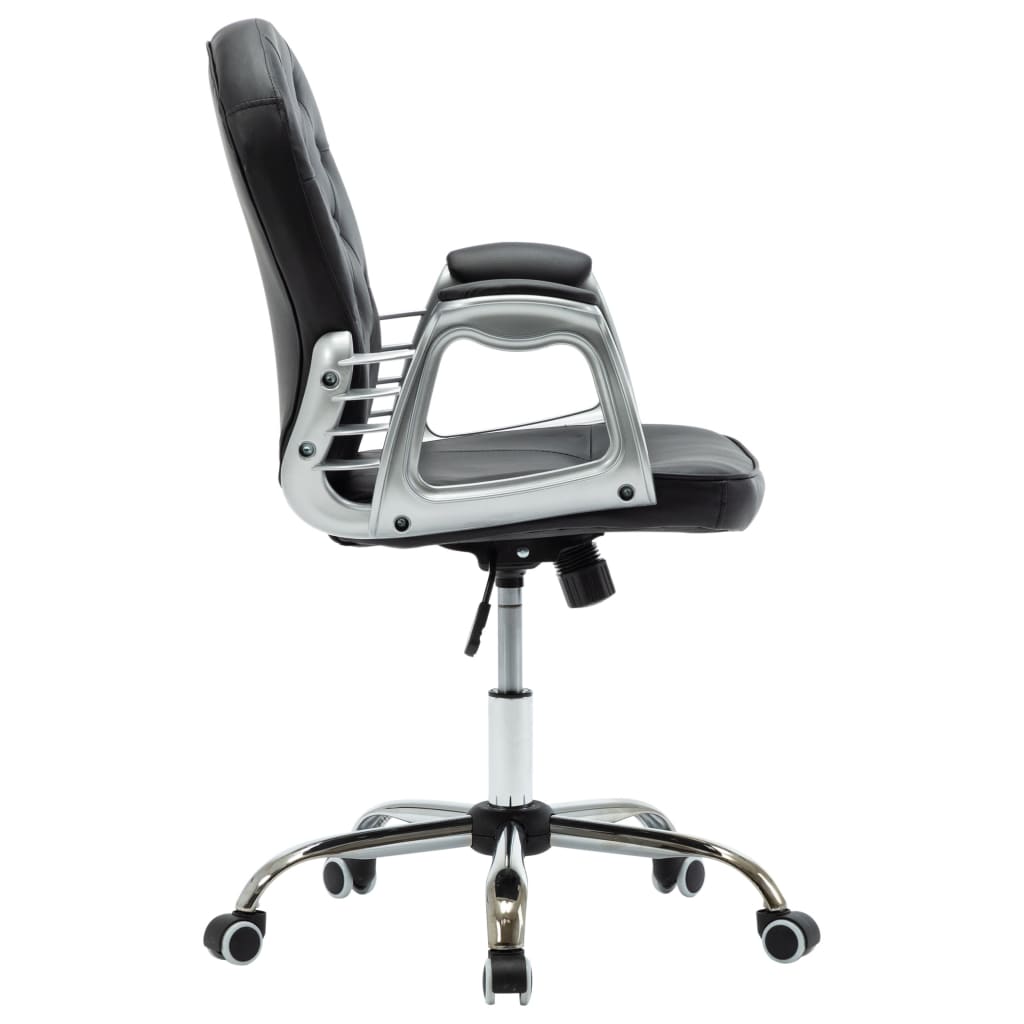 Chaise de bureau pivotante Noir Similicuir