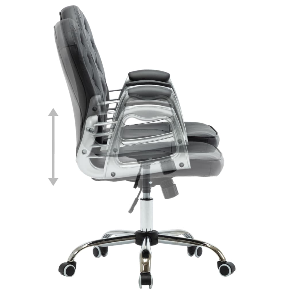 Chaise de bureau pivotante Noir Similicuir