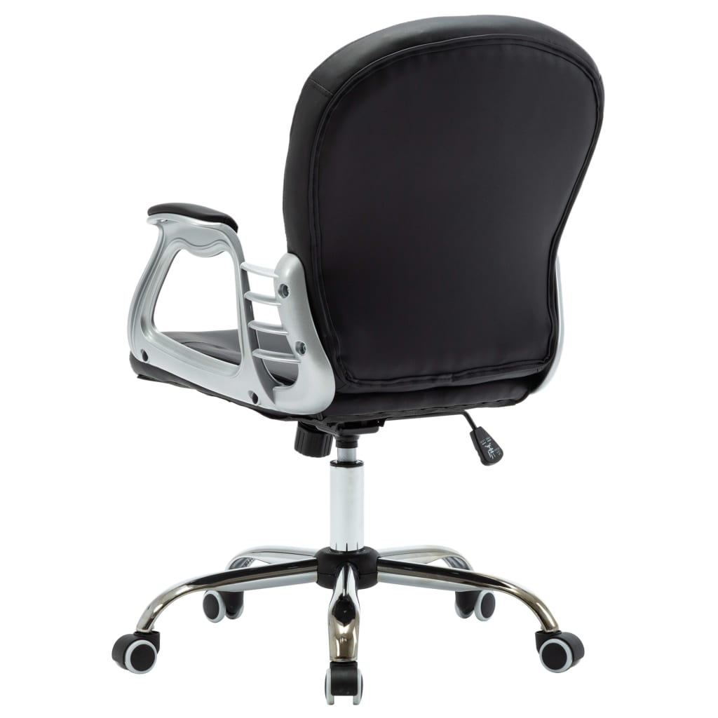 Chaise de bureau pivotante Noir Similicuir