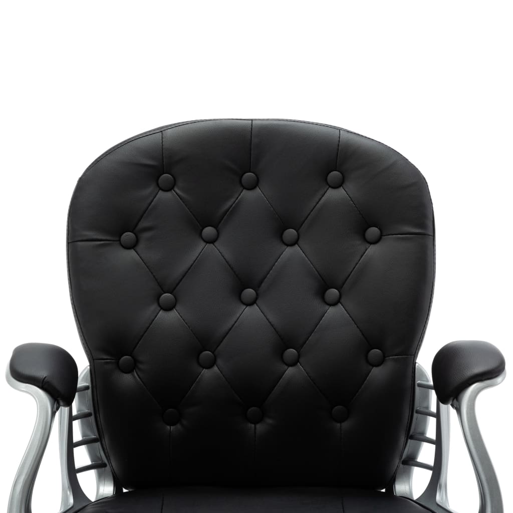 Chaise de bureau pivotante Noir Similicuir