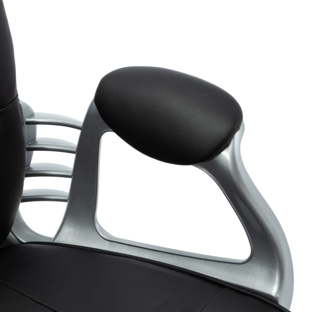 Chaise de bureau pivotante Noir Similicuir