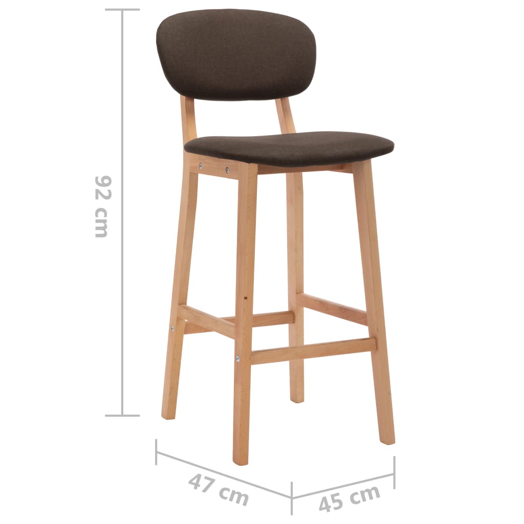 Tabourets de bar lot de 2 marron tissu - XIOS