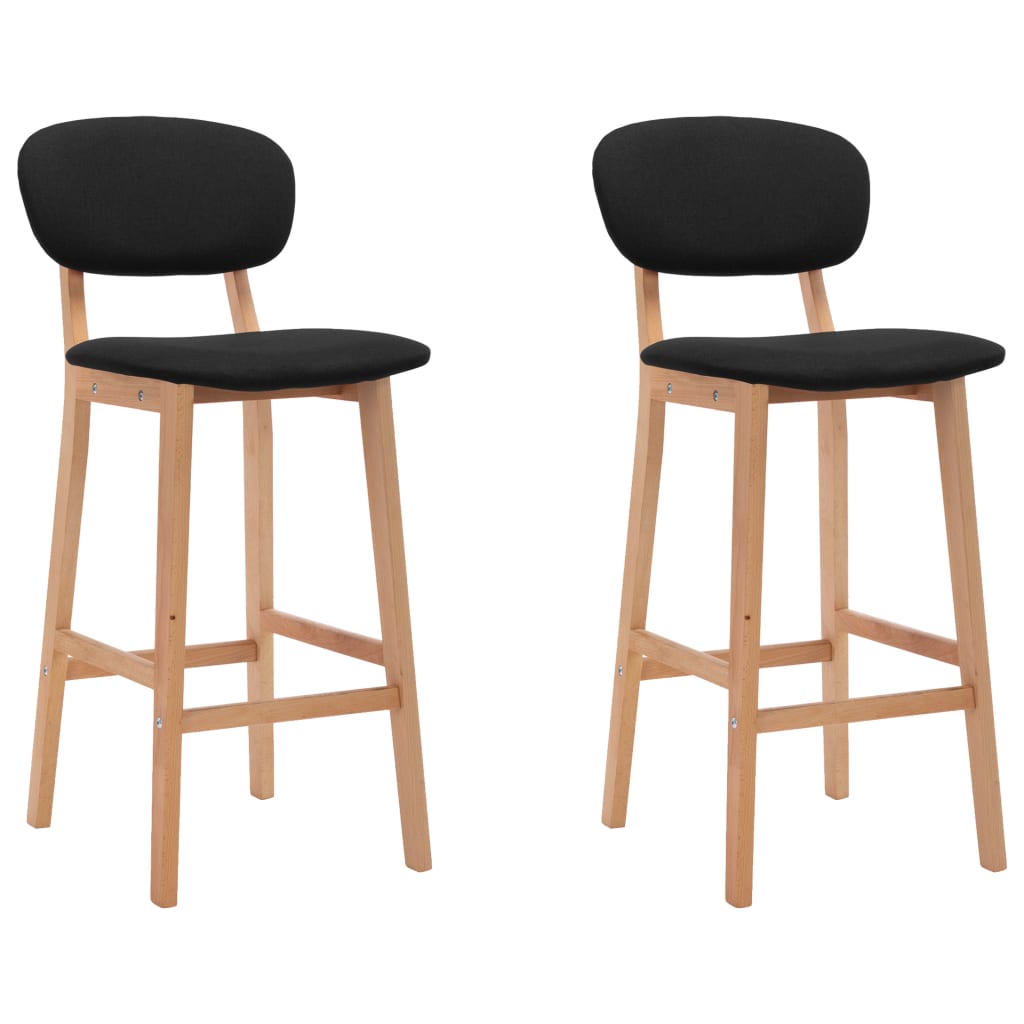 Tabourets de bar lot de 2 noir tissu - XIOS