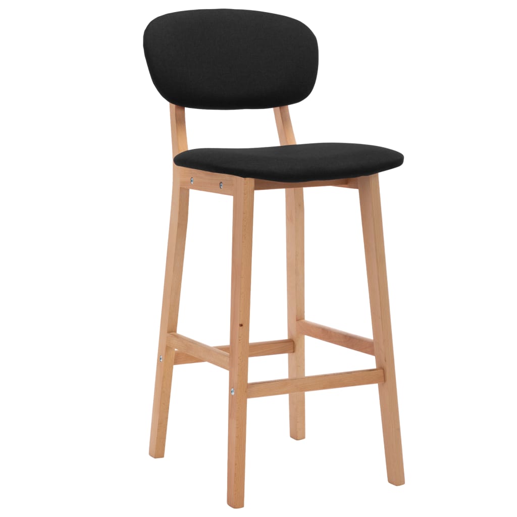 Tabourets de bar lot de 2 noir tissu - XIOS
