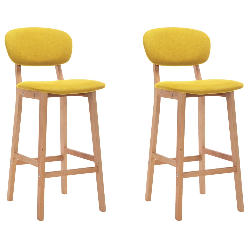 Tabourets de bar lot de 2 jaune moutarde tissu - XIOS
