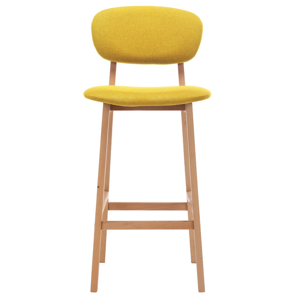 Tabourets de bar lot de 2 jaune moutarde tissu - XIOS