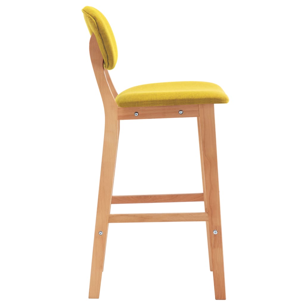 Tabourets de bar lot de 2 jaune moutarde tissu - XIOS