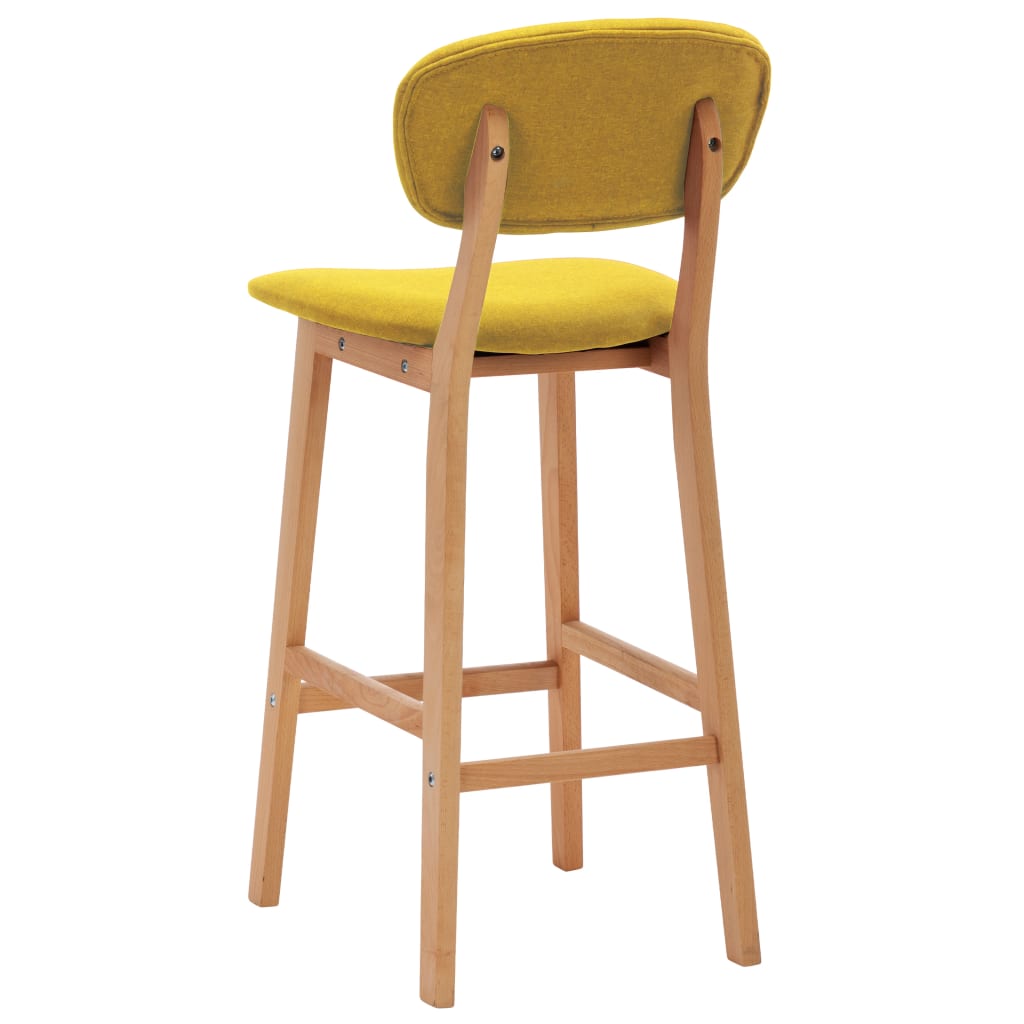 Tabourets de bar lot de 2 jaune moutarde tissu - XIOS