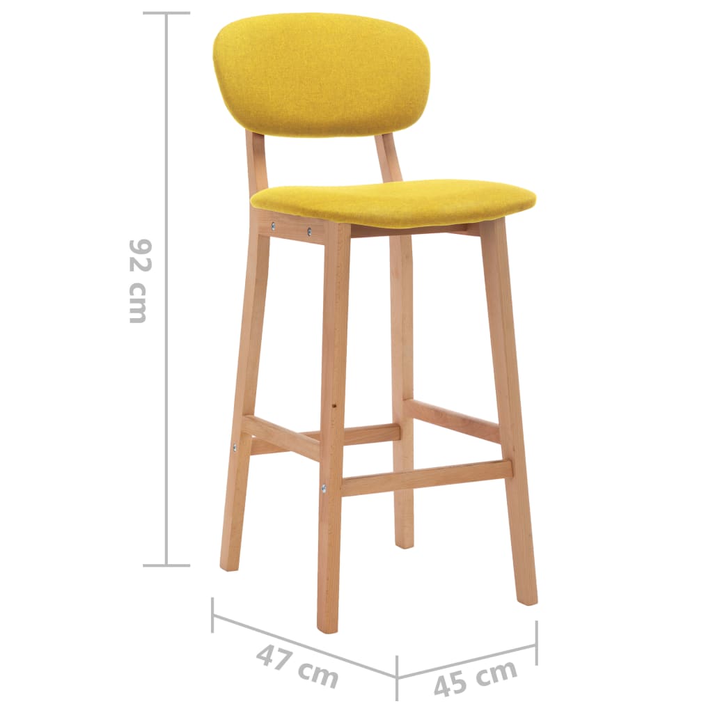 Tabourets de bar lot de 2 jaune moutarde tissu - XIOS