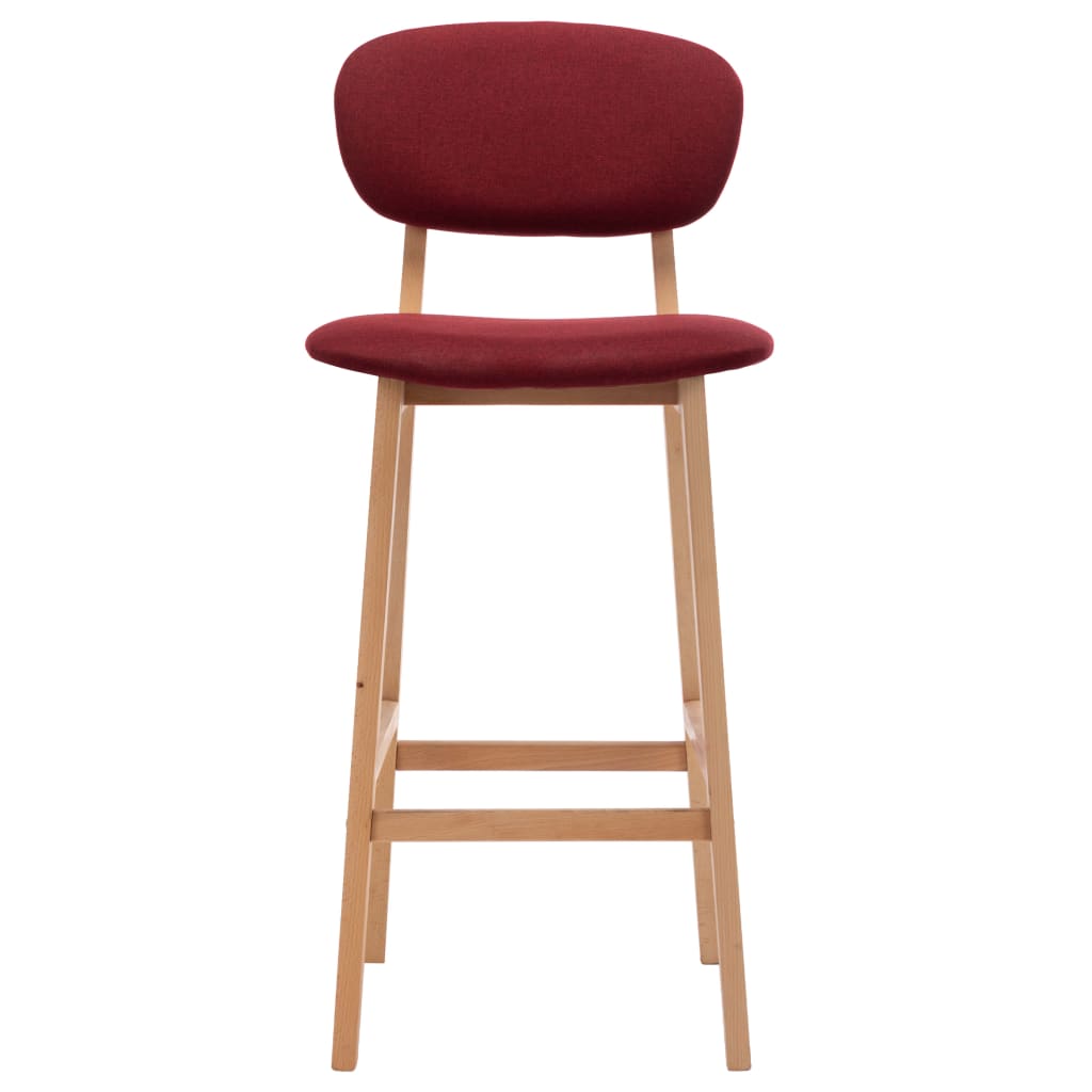 Tabourets de bar lot de 2 rouge bordeaux tissu - XIOS