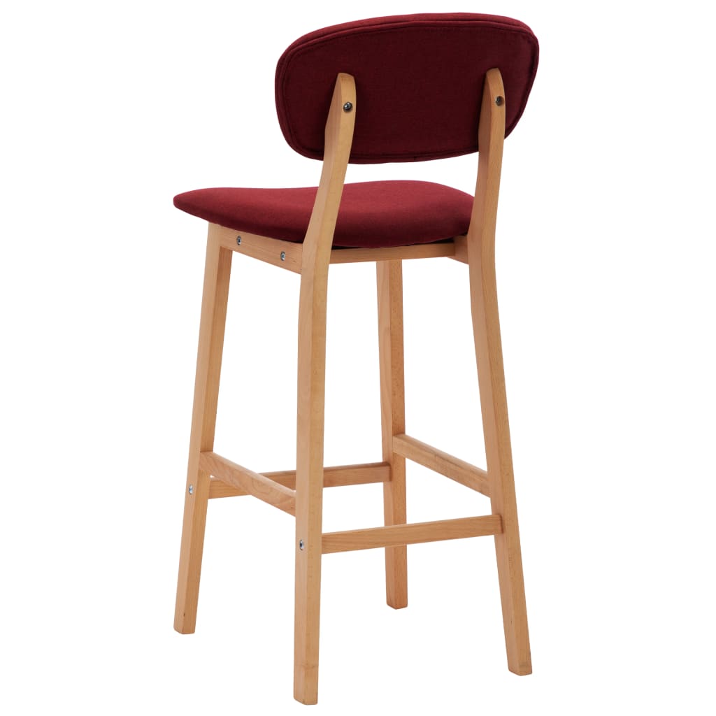 Tabourets de bar lot de 2 rouge bordeaux tissu - XIOS