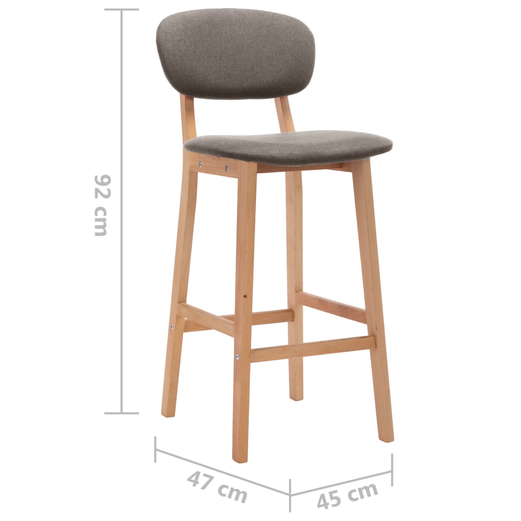 Tabourets de bar lot de 2 taupe tissu - XIOS