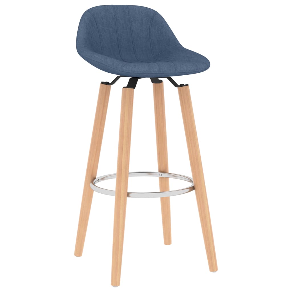Tabourets de bar lot de 2 bleu tissu Tabourets de bar vidaXL