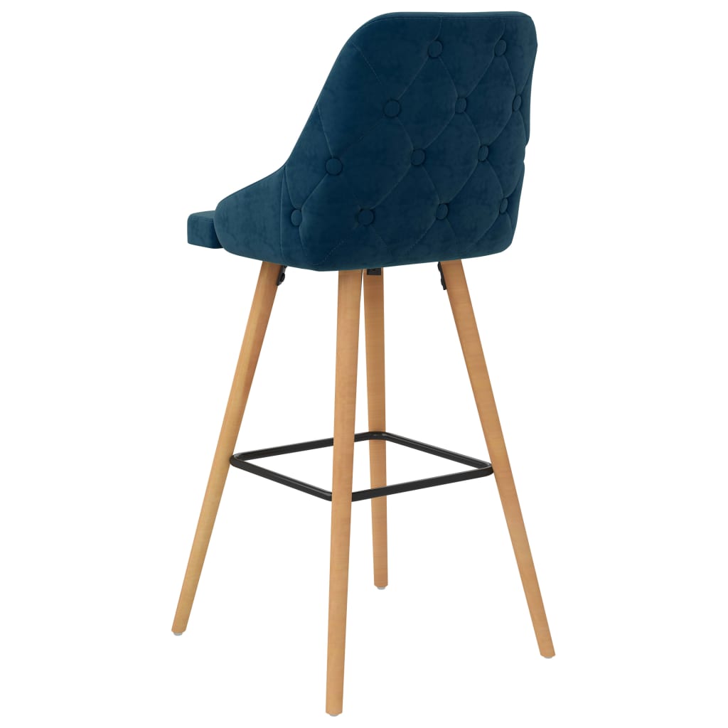 Tabourets de bar lot de 2 bleu velours - XIOS
