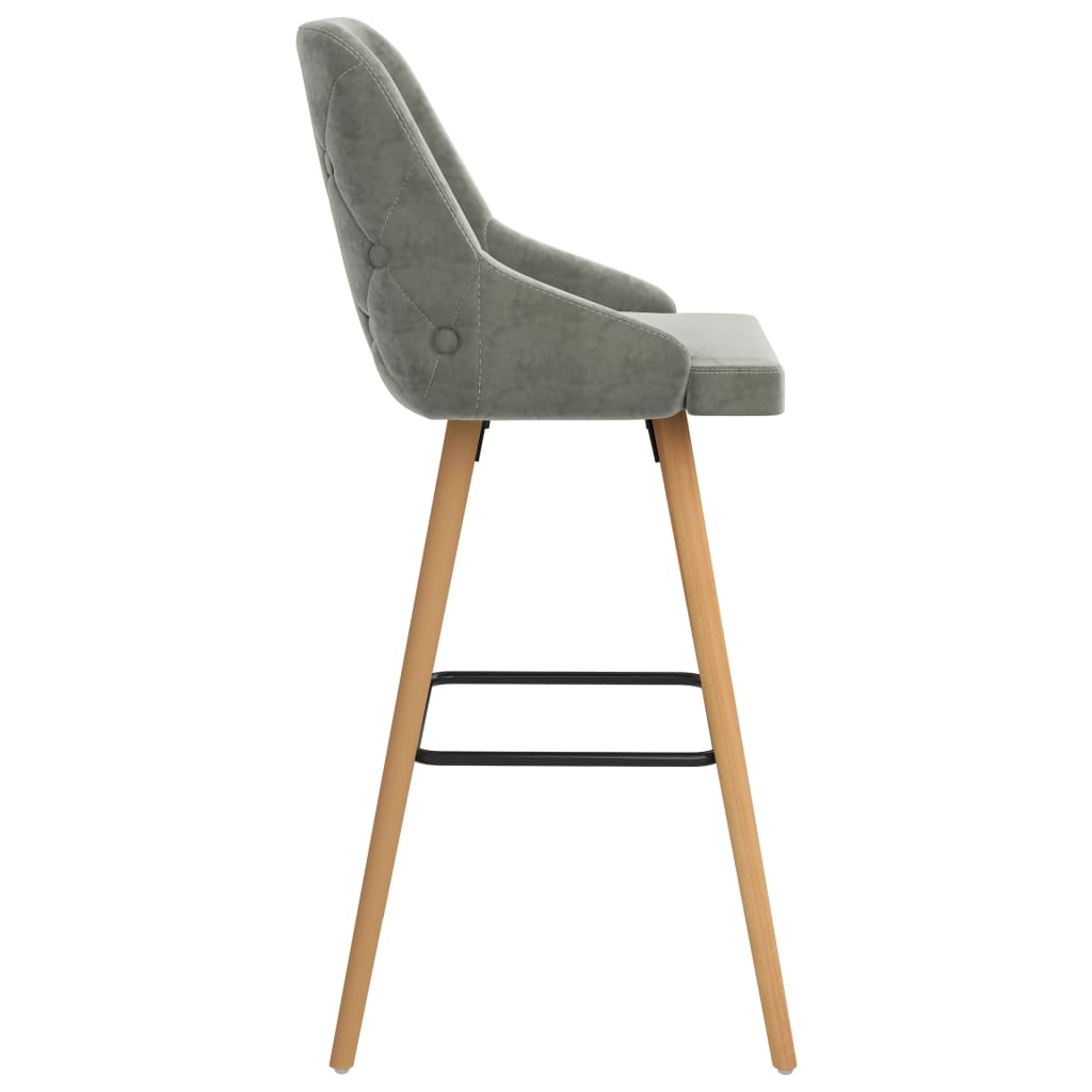 Tabourets de bar lot de 2 gris clair velours - XIOS