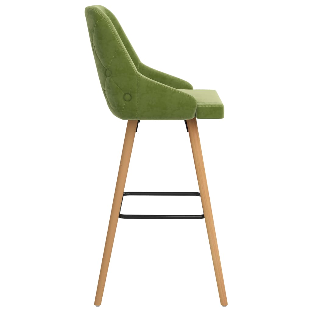 Tabourets de bar lot de 2 vert clair velours - XIOS