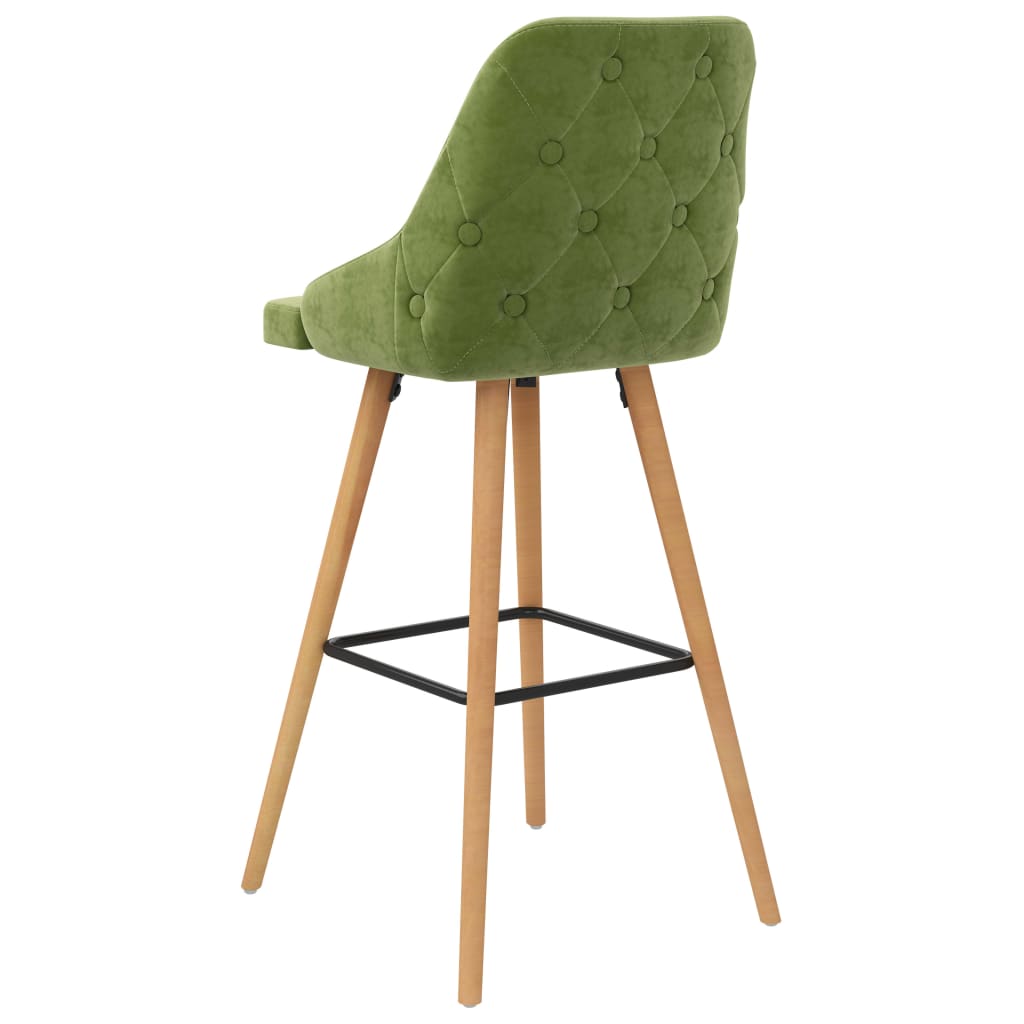 Tabourets de bar lot de 2 vert clair velours - XIOS