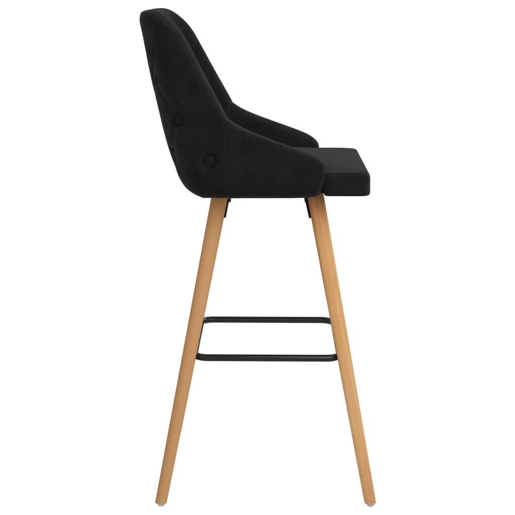 Tabourets de bar lot de 2 noir velours - XIOS