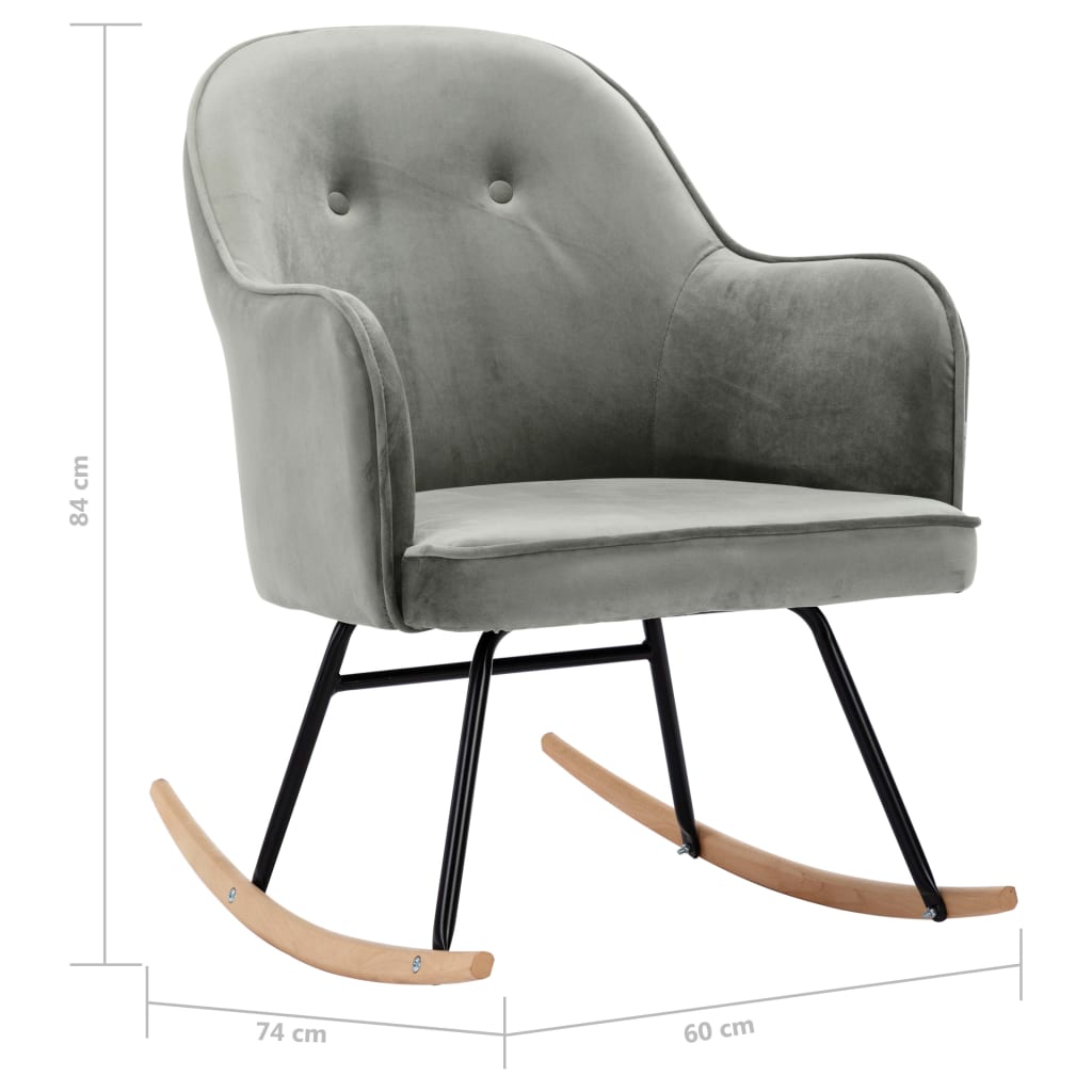 Chaise à bascule Gris Velours - XIOS