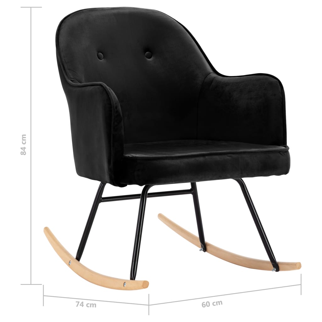 Chaise à bascule Noir Velours - XIOS