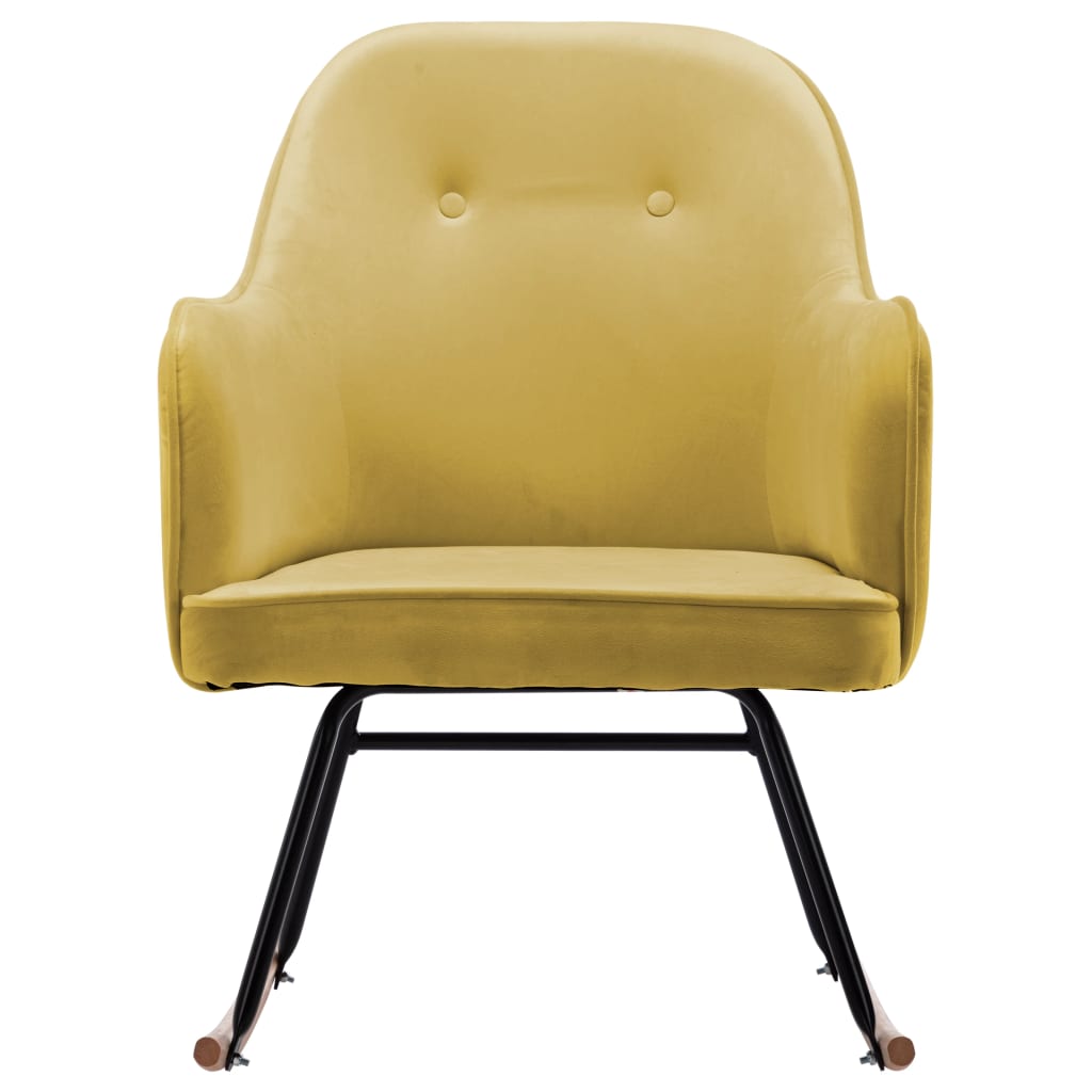 Chaise à bascule Jaune moutarde Velours - XIOS