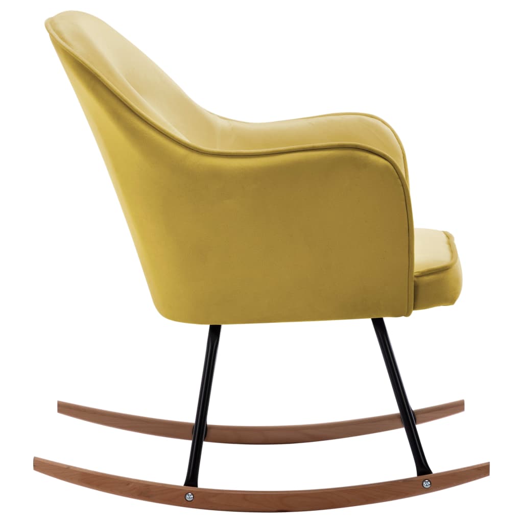 Chaise à bascule Jaune moutarde Velours - XIOS