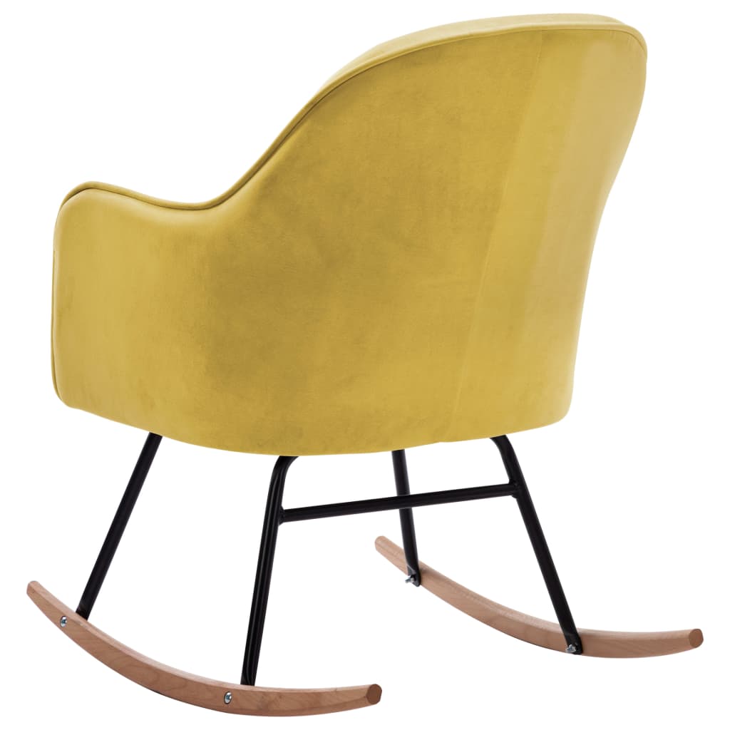 Chaise à bascule Jaune moutarde Velours - XIOS
