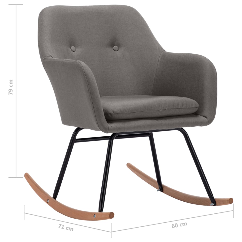 Chaise à bascule Gris clair Tissu - XIOS