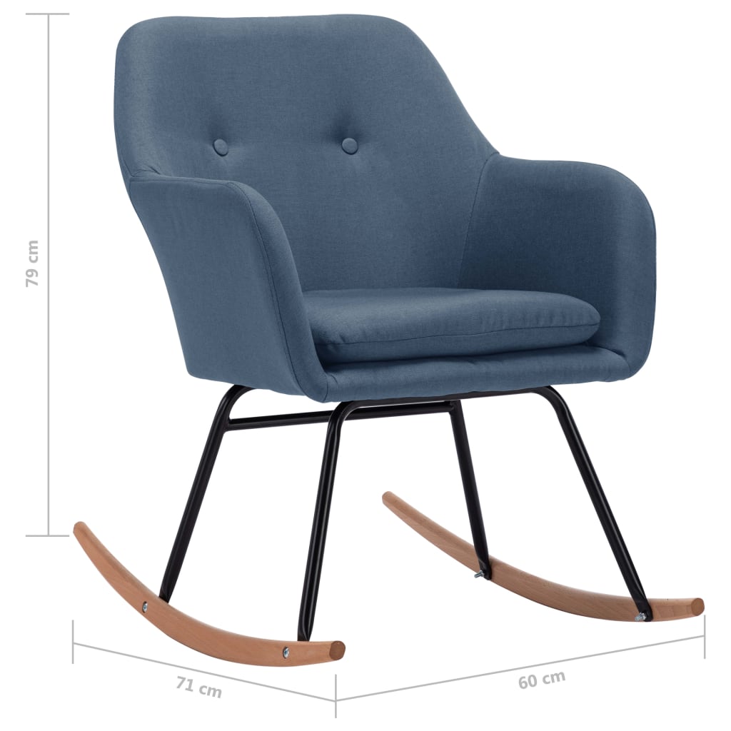 Chaise à bascule Bleu Tissu - XIOS