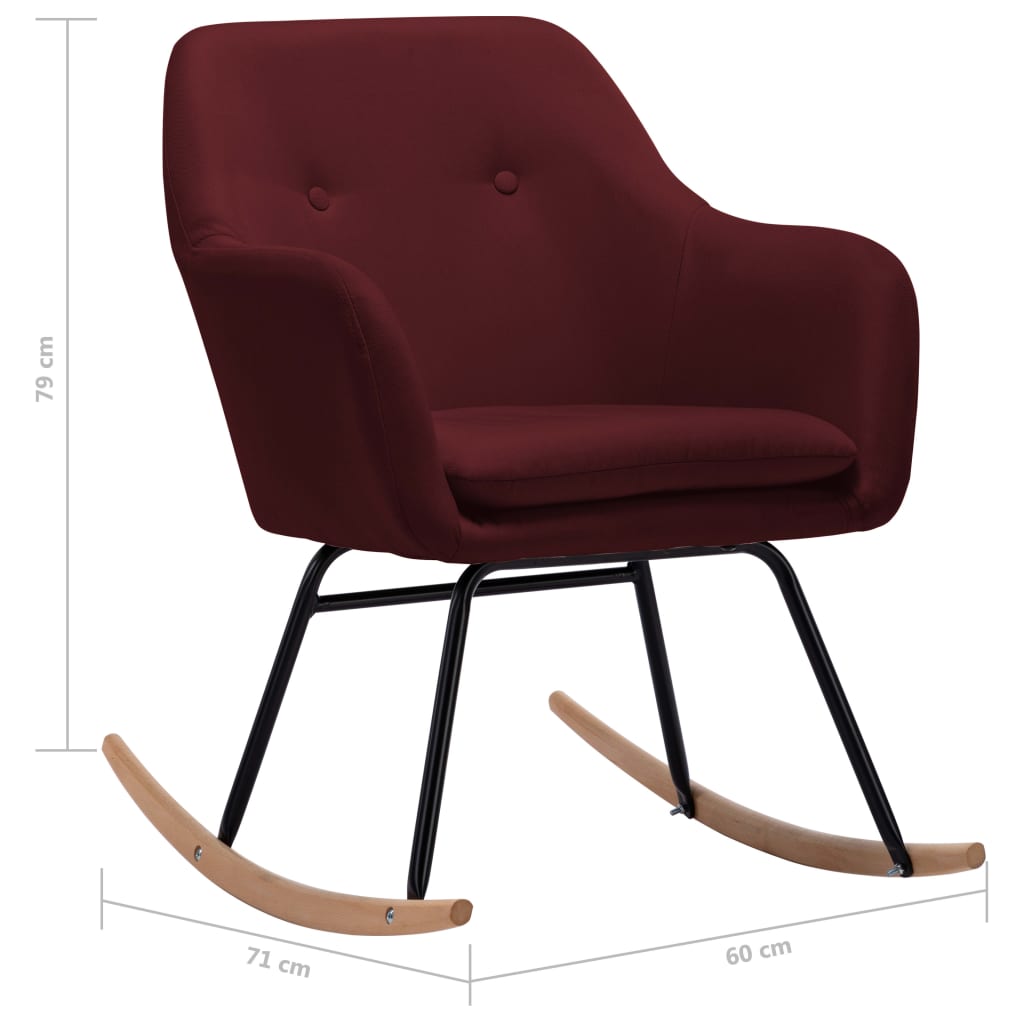 Chaise à bascule Rouge bordeaux Tissu - XIOS