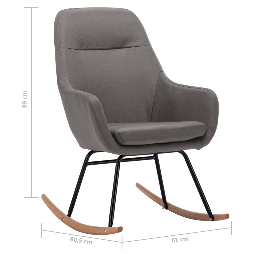 Chaise à bascule Gris clair Tissu - XIOS