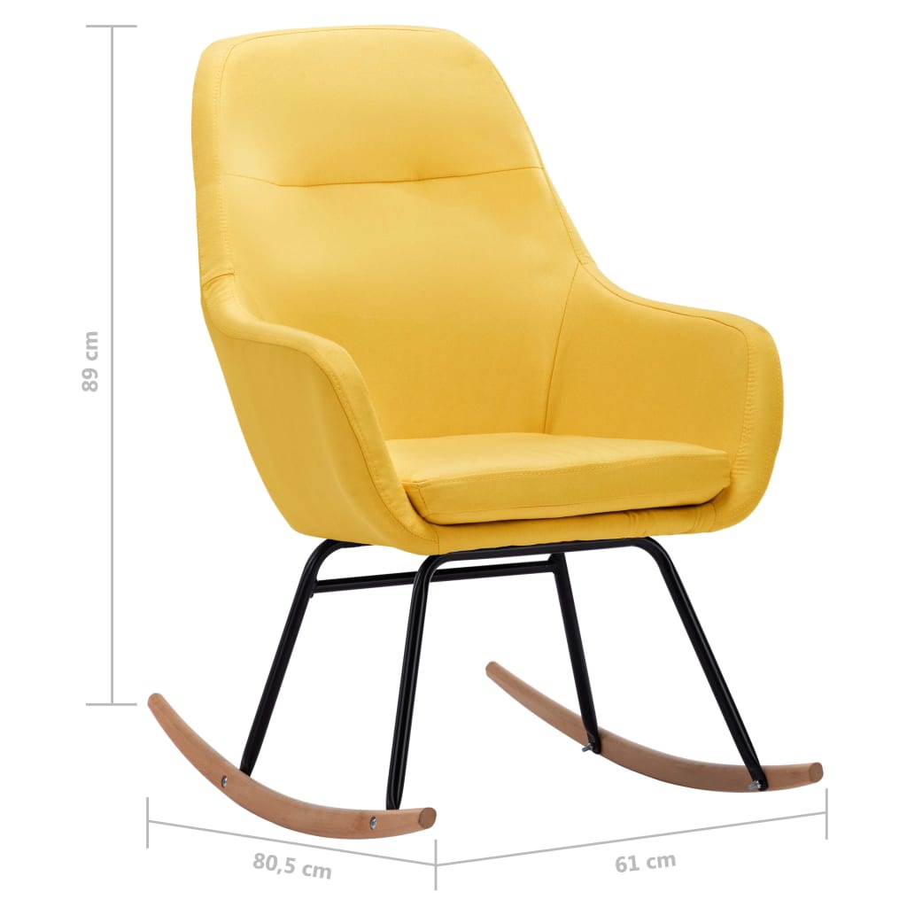 Chaise à bascule Jaune moutarde Tissu - XIOS