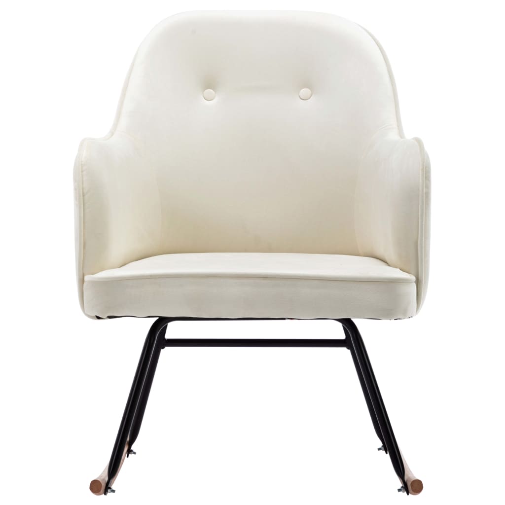 Chaise à bascule Blanc crème Velours - XIOS
