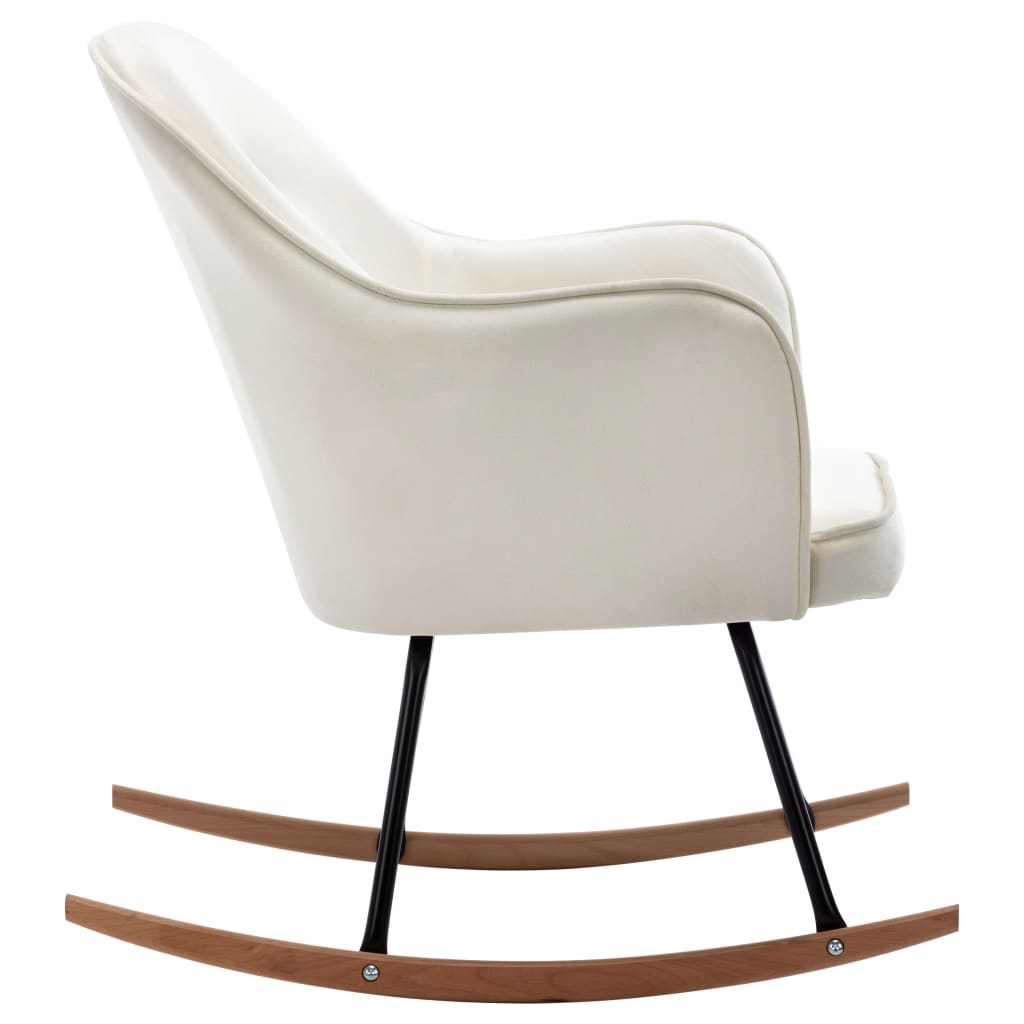 Chaise à bascule Blanc crème Velours - XIOS