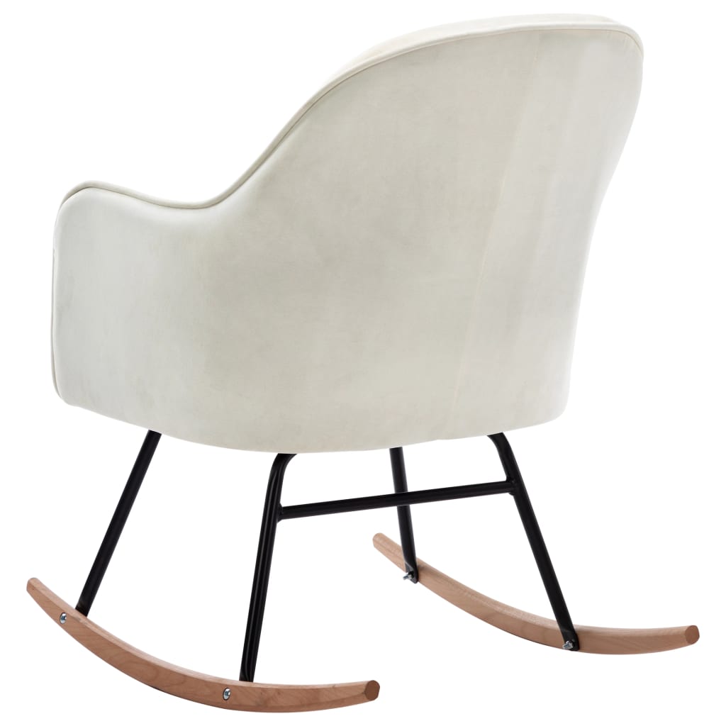 Chaise à bascule Blanc crème Velours - XIOS