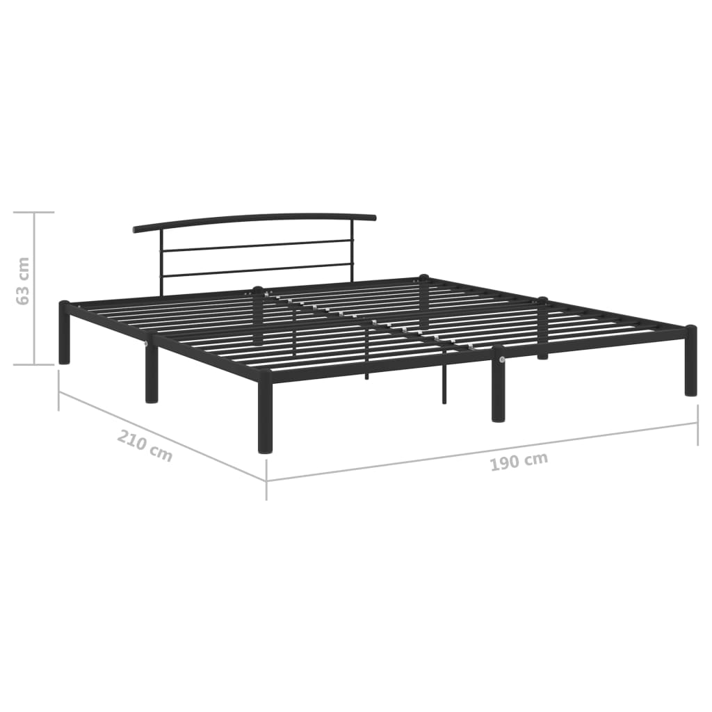 Cadre de lit sans matelas noir métal 180x200 cm - XIOS