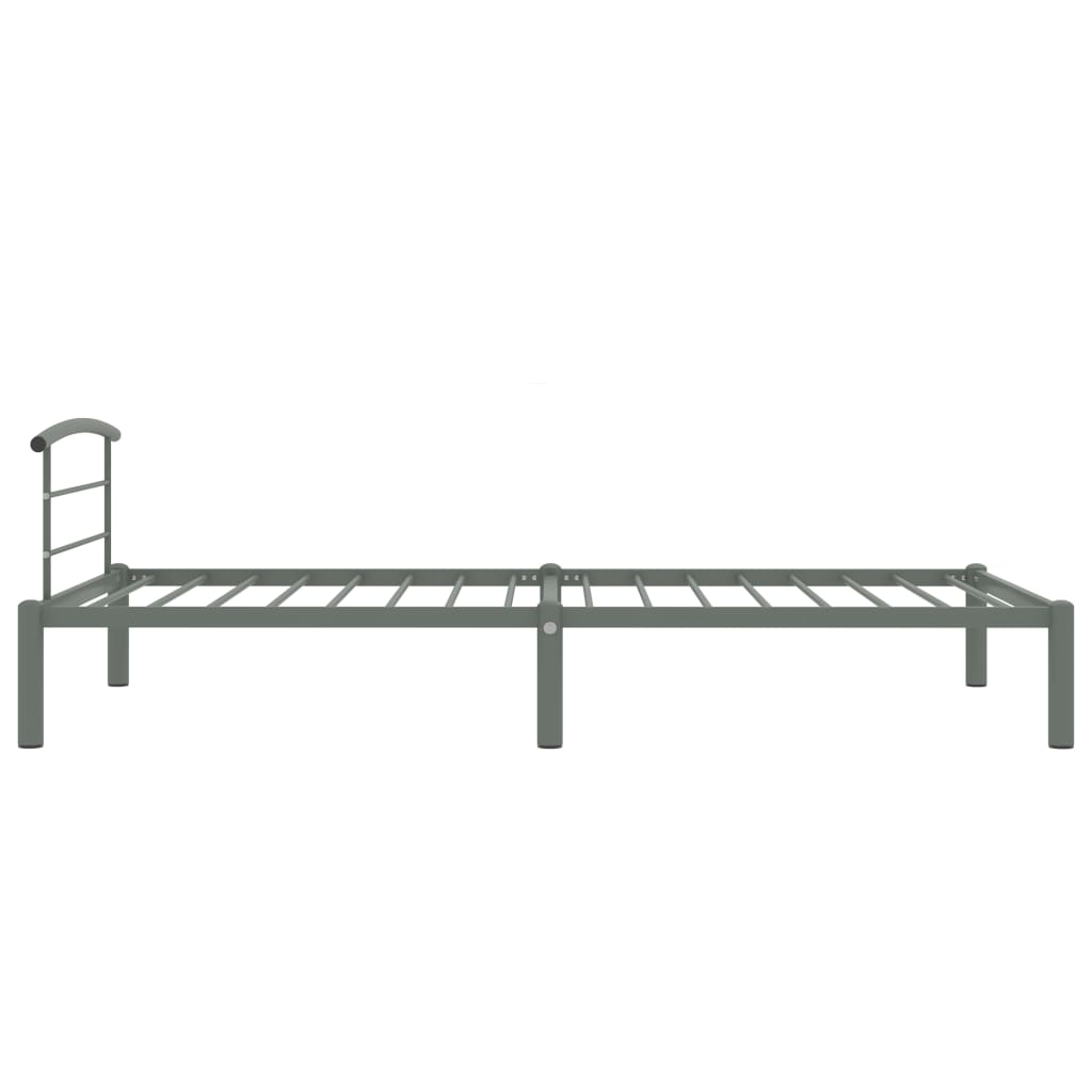 Cadre de lit sans matelas gris métal 90x200 cm - XIOS