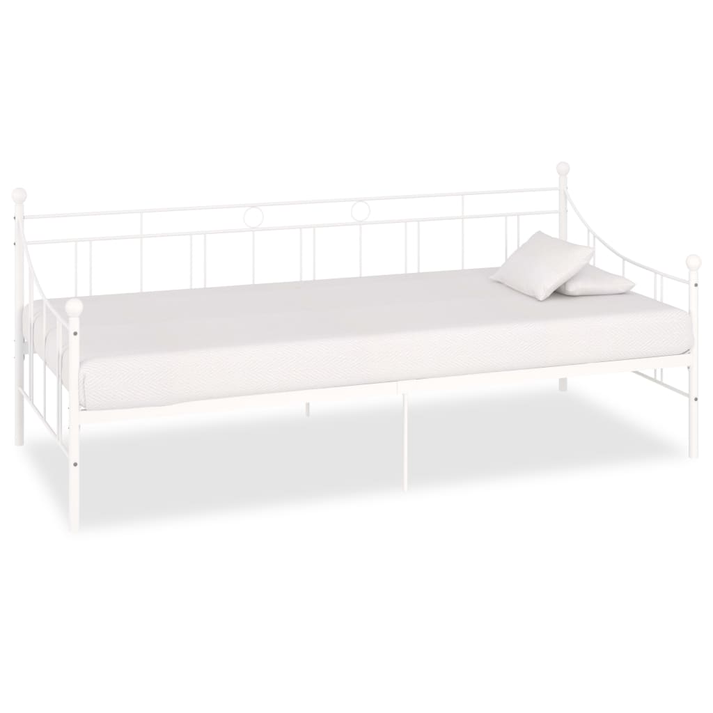 Cadre de lit de jour sans matelas blanc métal 90x200 cm - XIOS