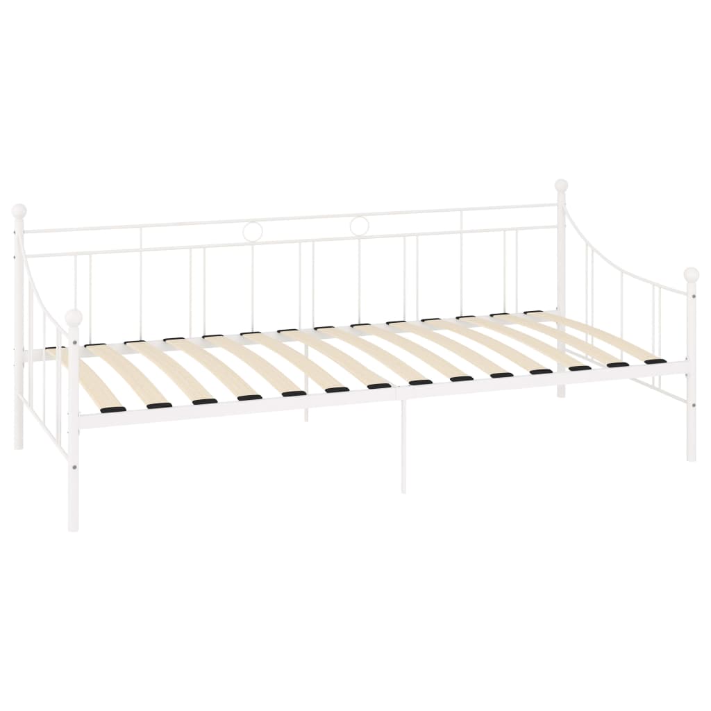 Cadre de lit de jour sans matelas blanc métal 90x200 cm - XIOS