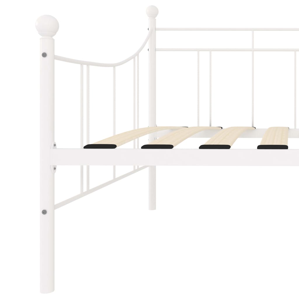 Cadre de lit de jour sans matelas blanc métal 90x200 cm - XIOS