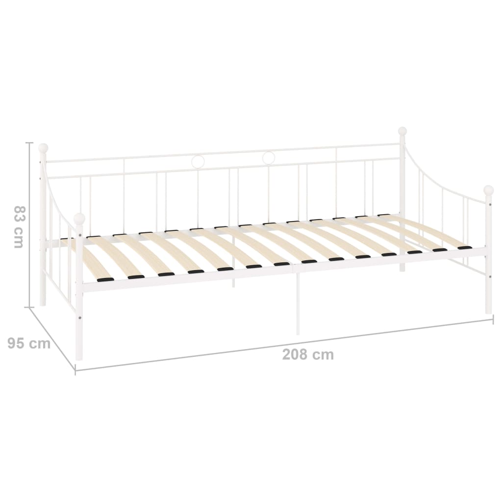 Cadre de lit de jour sans matelas blanc métal 90x200 cm - XIOS