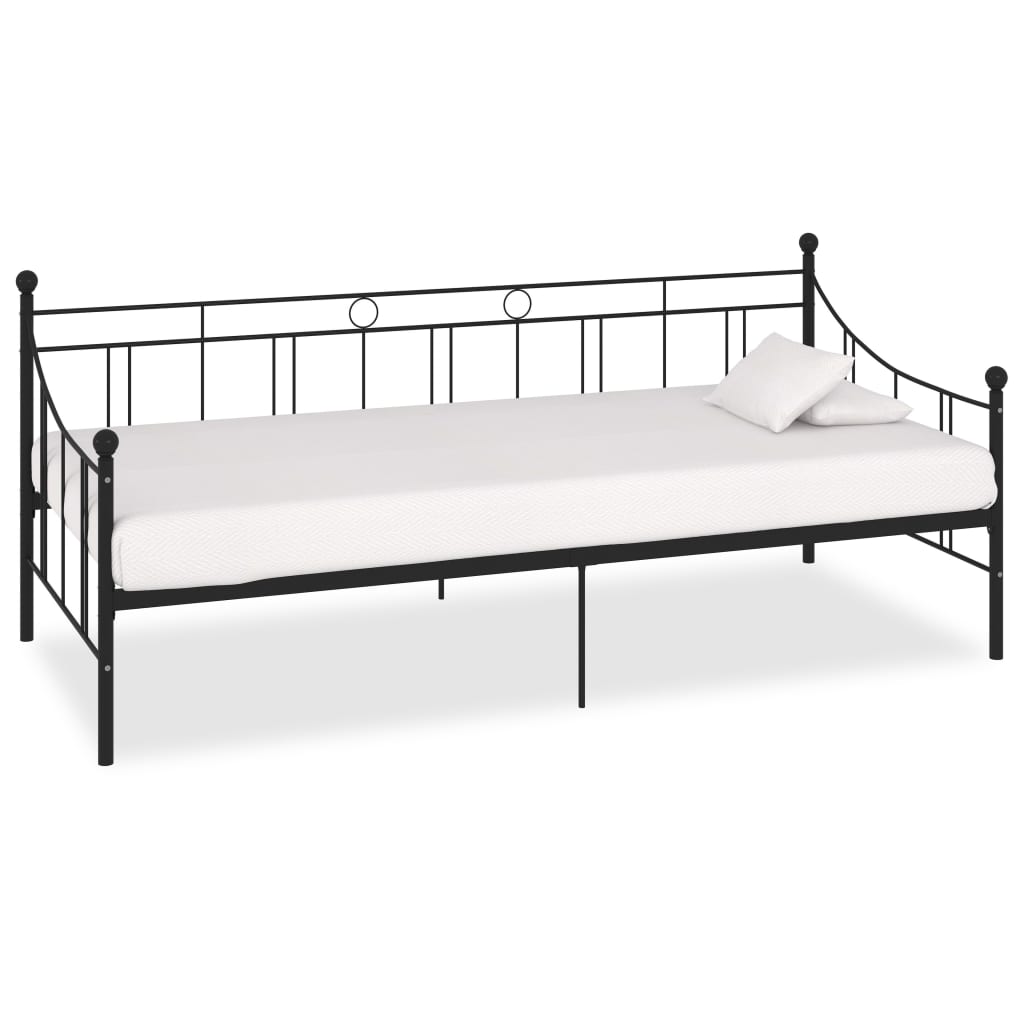 Cadre de lit de repos sans matelas noir métal 90x200 cm - XIOS