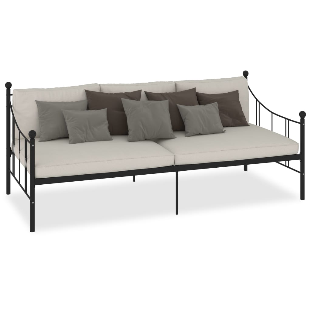 Cadre de lit de repos sans matelas noir métal 90x200 cm - XIOS