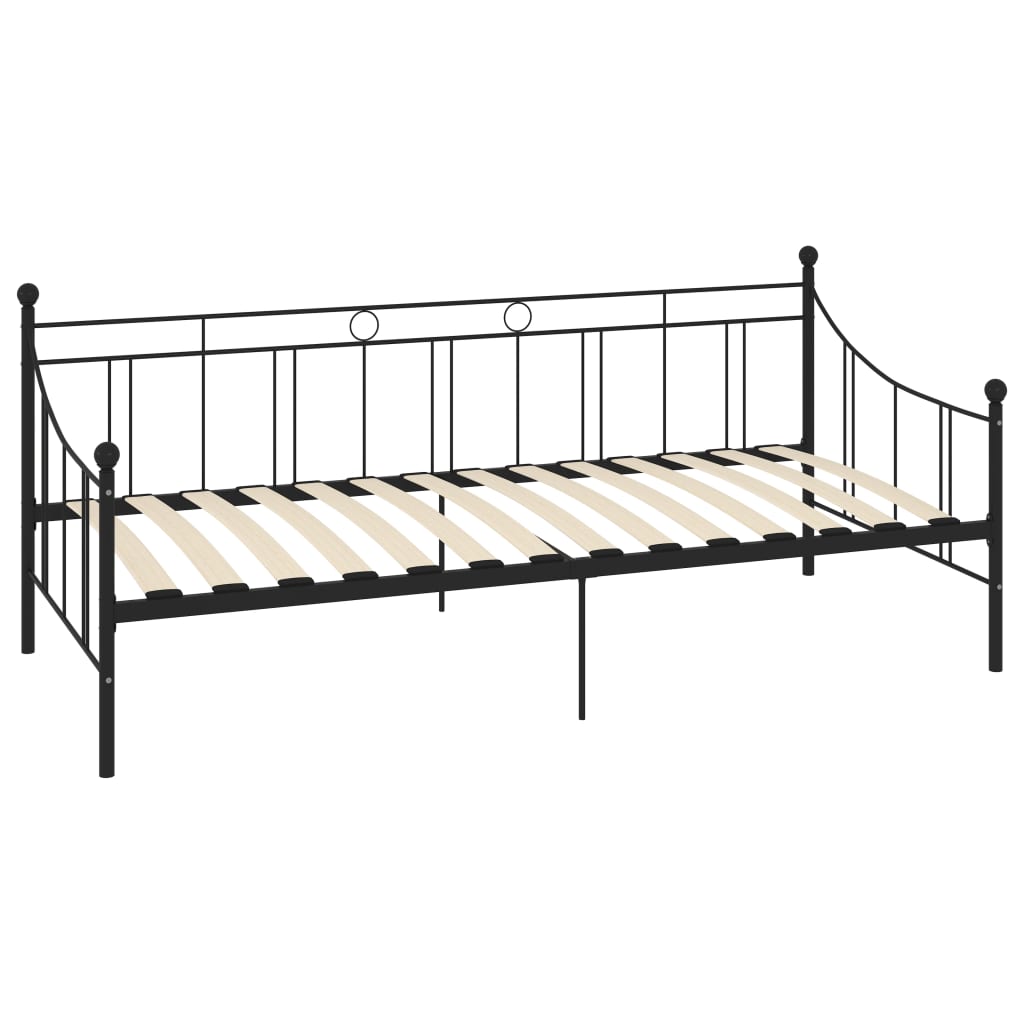 Cadre de lit de repos sans matelas noir métal 90x200 cm - XIOS