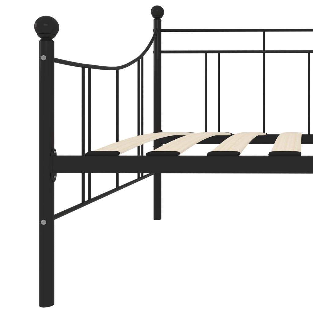 Cadre de lit de repos sans matelas noir métal 90x200 cm - XIOS