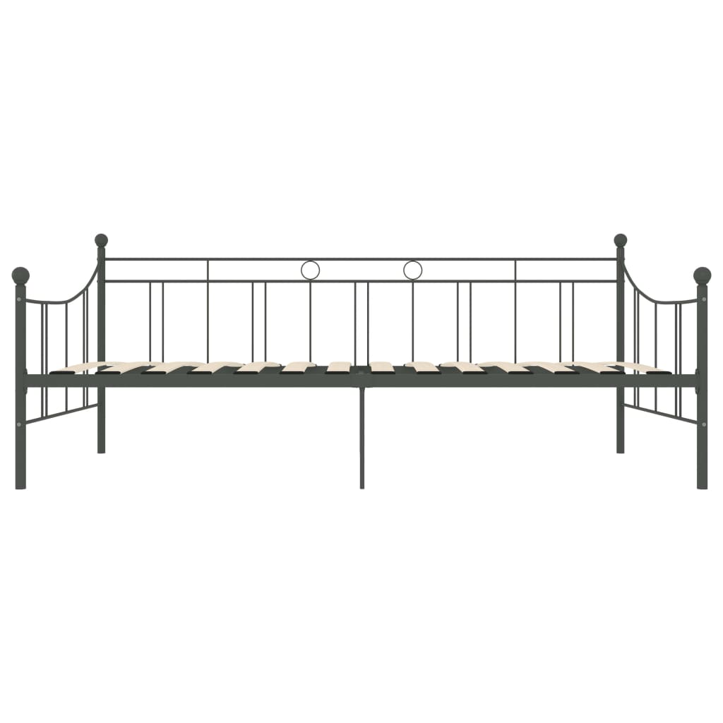 Cadre de lit de repos sans matelas gris métal 90x200 cm