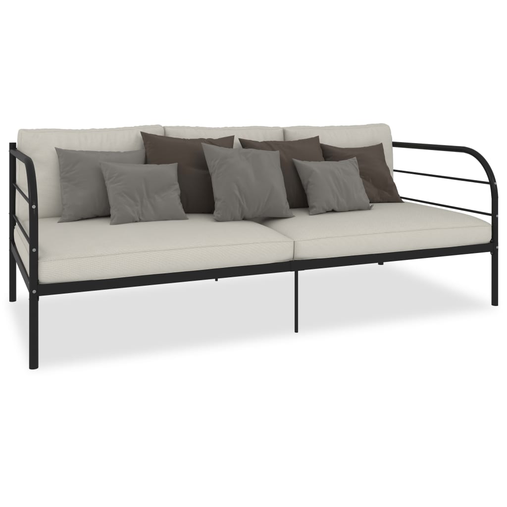 Cadre de lit de repos sans matelas noir métal 90x200 cm - XIOS