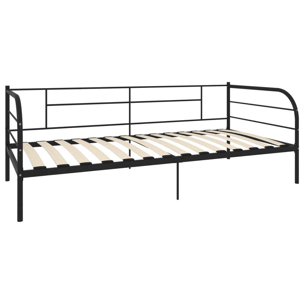 Cadre de lit de repos sans matelas noir métal 90x200 cm - XIOS