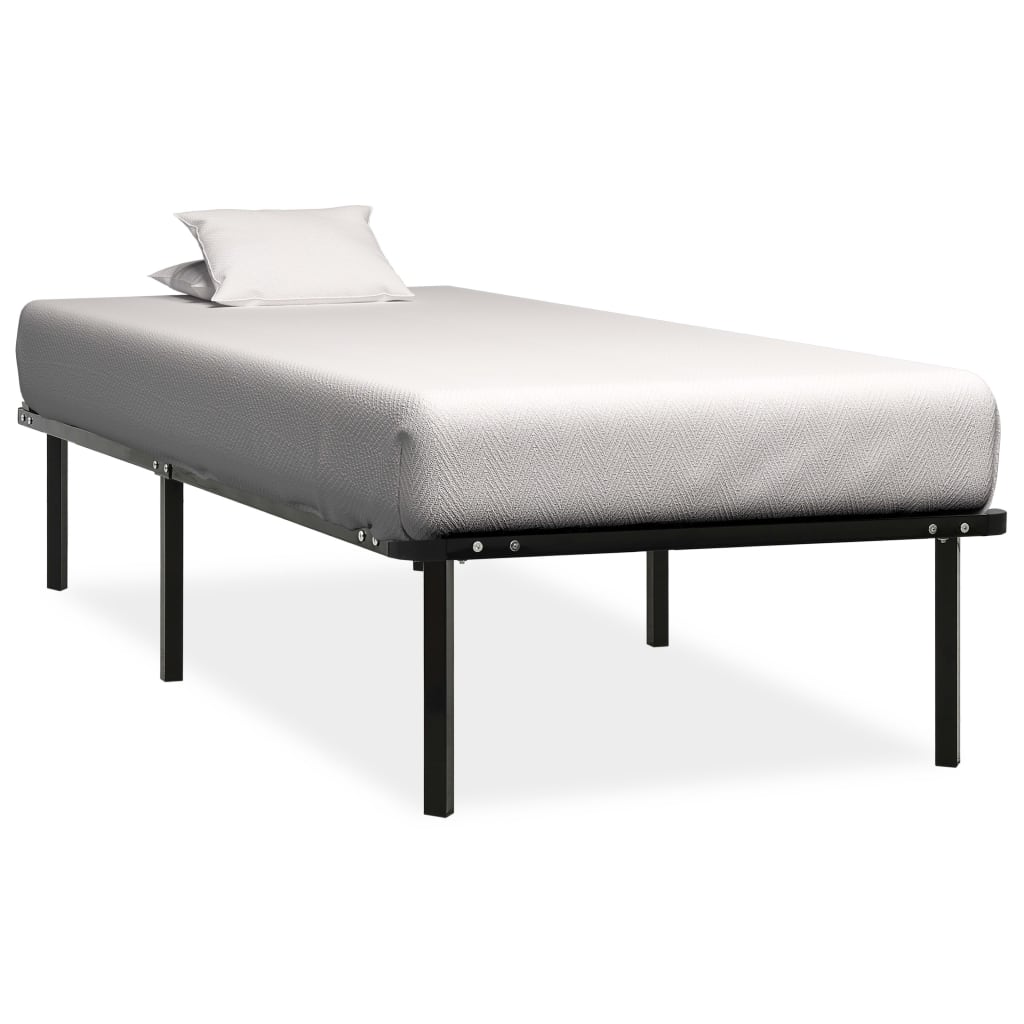Cadre de lit sans matelas noir métal 90x200 cm - XIOS