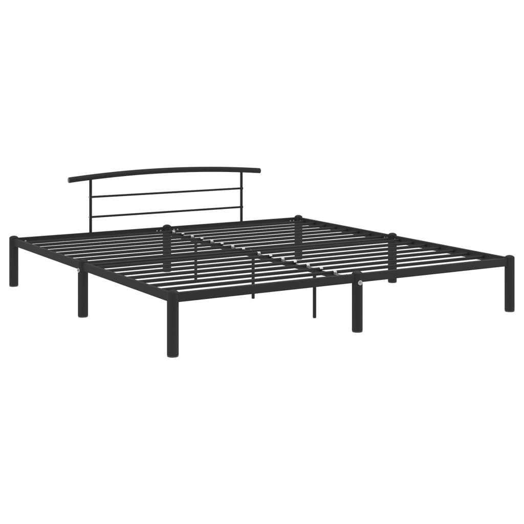 Cadre de lit sans matelas noir métal 200x200 cm - XIOS